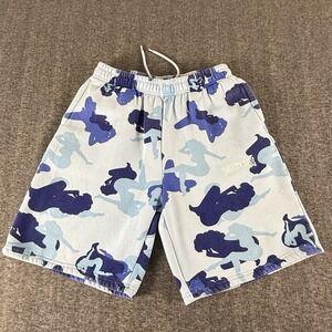 Named Collective Unrealistic Dreams Shorts Medium Blue Graphic Cotton Fleece